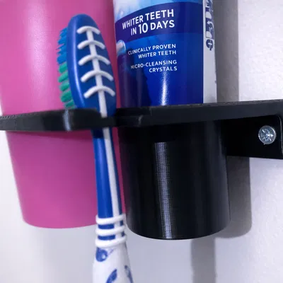 Bộ Organizer Phòng Tắm Treo Tường – Bàn Chải, Kem Đánh Răng & Ly Press-Fit