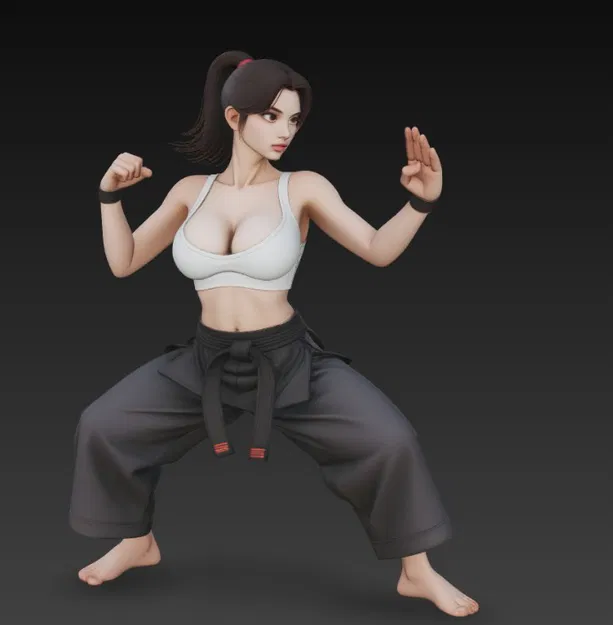 Cô gái sexy ngực bự đang đánh karate - Image 4