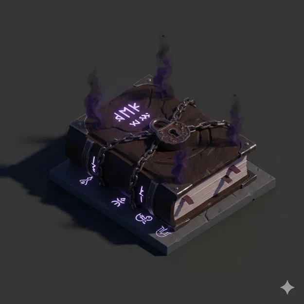 Low Poly Cursed Book (Cuốn Sách Bị Nguyền Rủa) – Mô hình Low Poly - Image 1
