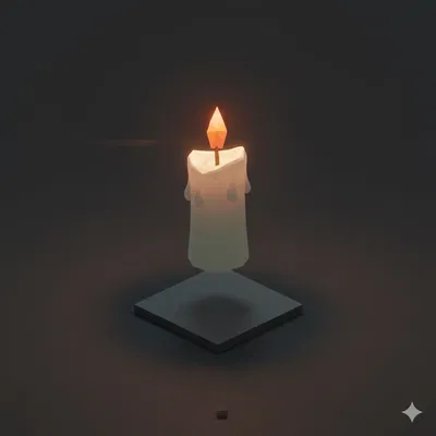 Nến Bay Lơ Lửng Low Poly (Low Poly Floating Candle)