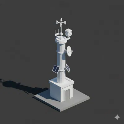 Trạm Thời Tiết Low Poly
