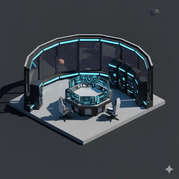 Phòng Điều Khiển Đài Quan Sát Low Poly - Image 1