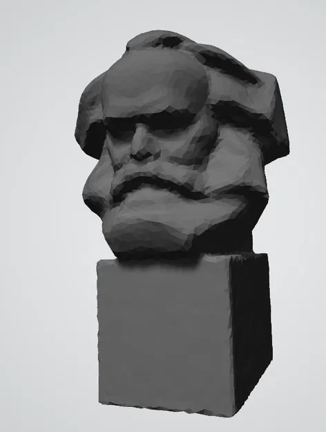 Tượng bán thân Karl Marx low poly - Image 1