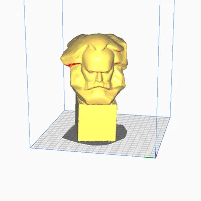 Tượng bán thân Karl Marx low poly