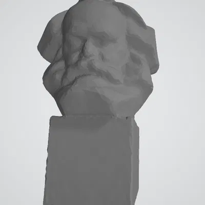 Tượng bán thân Karl Marx low poly
