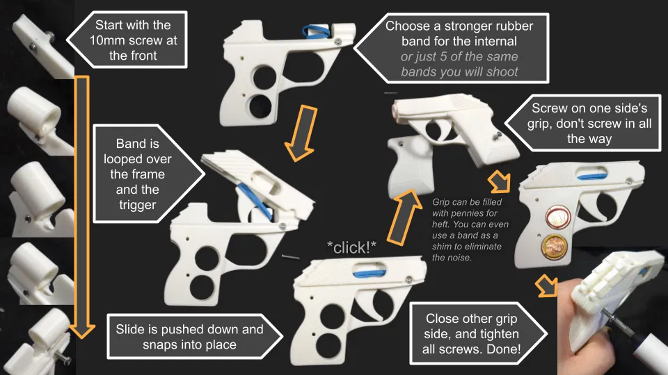 Mini Mauser HSC - Súng thun bắn 3 phát (Working Rubber Band Pistol) - Image 2