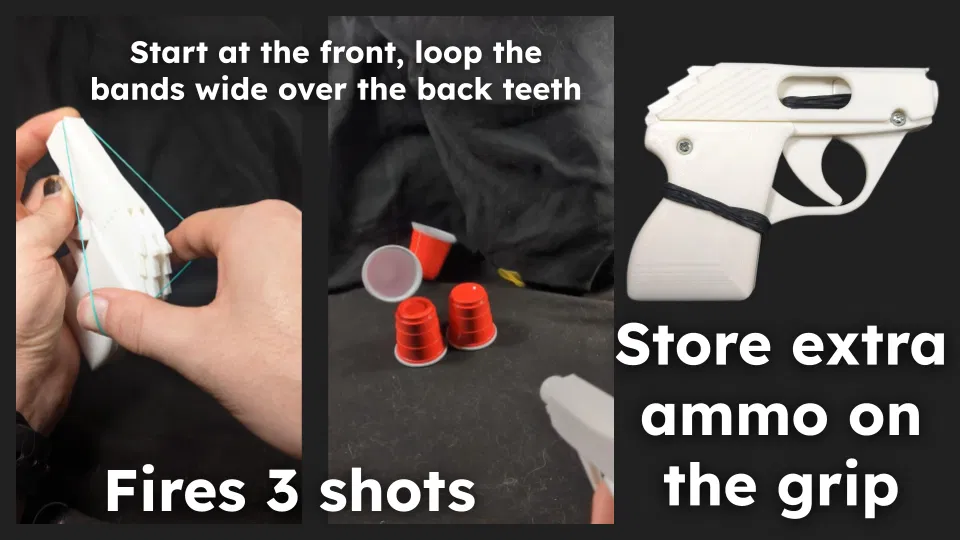 Mini Mauser HSC - Súng thun bắn 3 phát (Working Rubber Band Pistol) - Image 4
