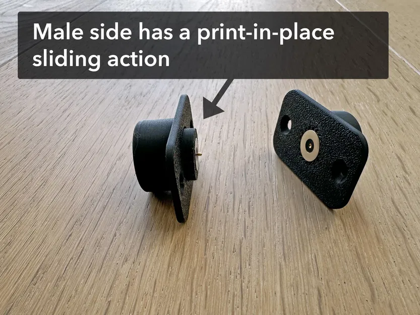 Mount đầu nối 2 Pin Magnetic Pogo pin connector (gắn lên gỗ) - Image 2