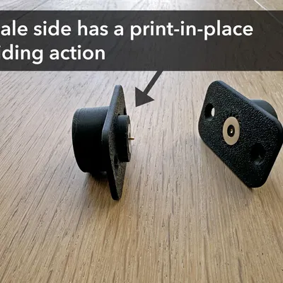 Mount đầu nối 2 Pin Magnetic Pogo pin connector (gắn lên gỗ)