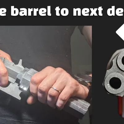 Súng đồ chơi Pepperbox “hoạt động” – Disco Elysium (Villiers 9mm)