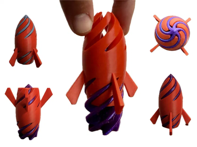 Rocket Spiral Fidget – Fidget xoắn hình tên lửa - Image 1