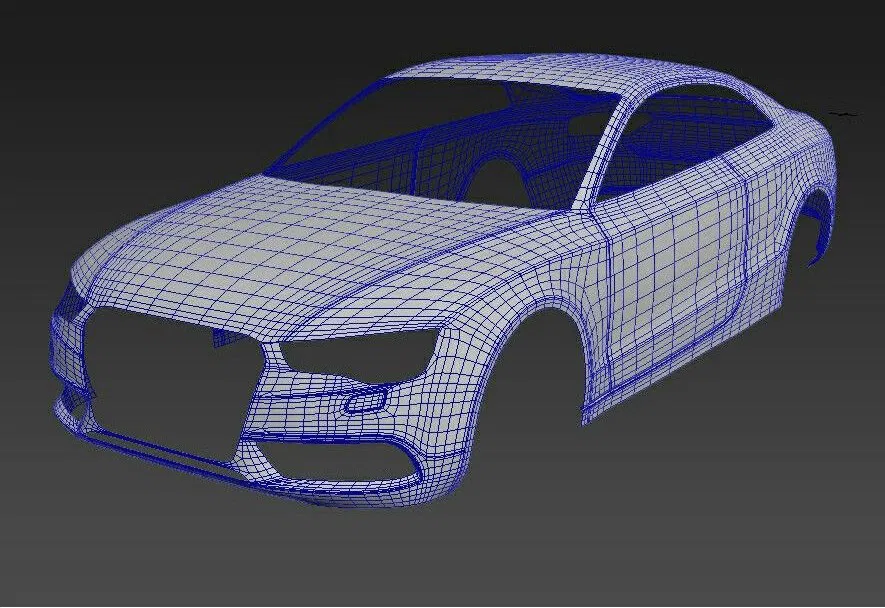 Audi – Mẫu 3D khung (wireframe) tối giản - Image 1