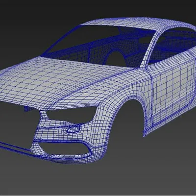 Audi – Mẫu 3D khung (wireframe) tối giản