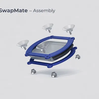 SwapMate – giá đỡ suction cup cho đĩa đỗ xe điện tử ParkLite