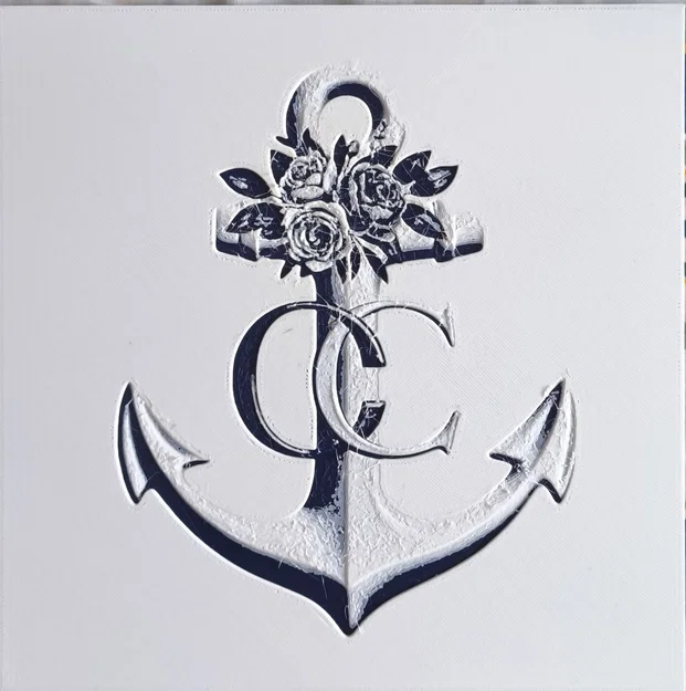 Hueforge mỏ neo với hoa hồng - Image 2