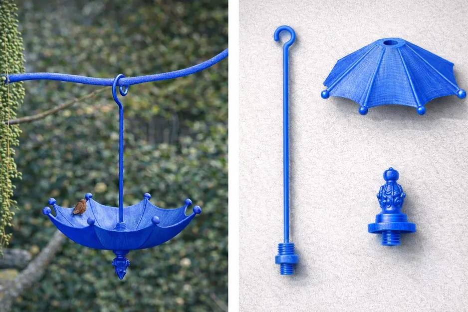 Máng Ăn Chim Treo Dạng Dù Modular (3 Phần, Retainer Ren) - Image 1