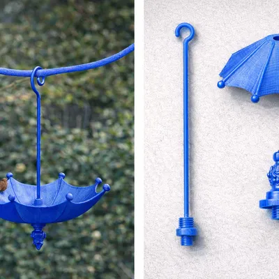 Máng Ăn Chim Treo Dạng Dù Modular (3 Phần, Retainer Ren)