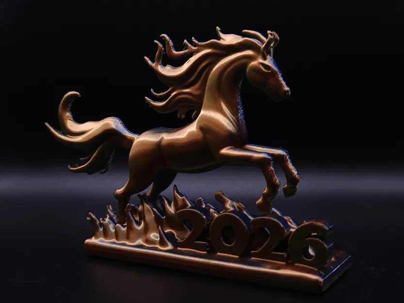 Tượng 3D Flame Horse 2026 – Ngựa Lửa 2026 - Image 1