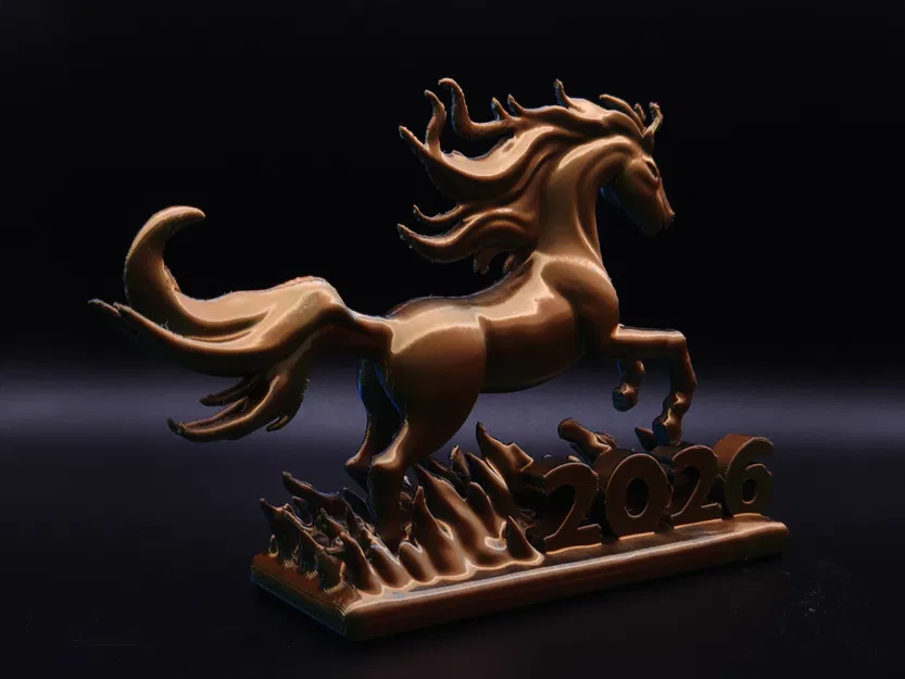 Tượng 3D Flame Horse 2026 – Ngựa Lửa 2026 - Image 3