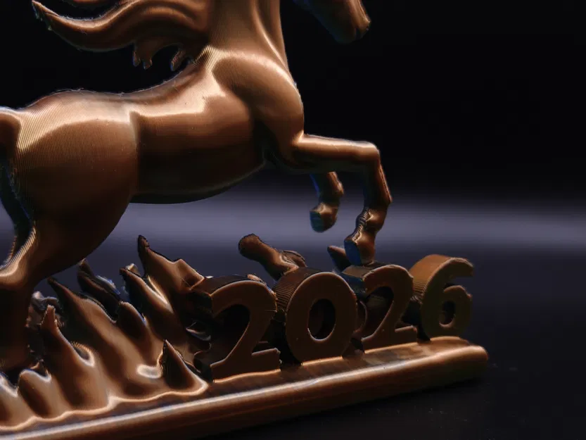 Tượng 3D Flame Horse 2026 – Ngựa Lửa 2026 - Image 4