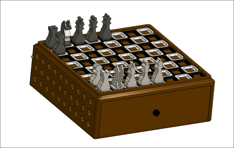Complete-Chess-Set – Bộ cờ vua đầy đủ kèm ngăn kéo - Image 2
