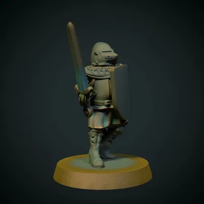 Hiệp sĩ mũ mặt heo 28mm (FDM, không cần support)