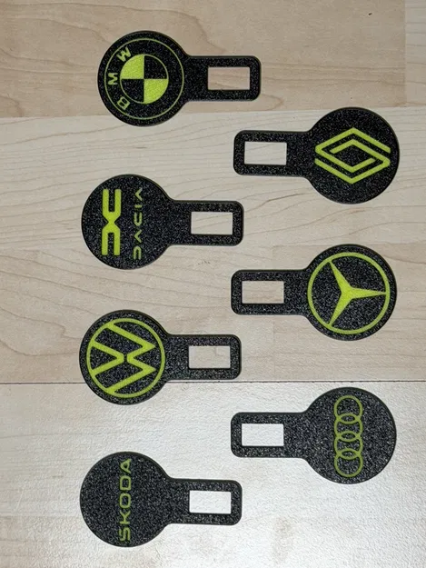 Gurtstecker có logo (Audi/BMW/Dacia/Mercedes/Renault/Skoda/VW) – seat belt dummy plug - Image 1