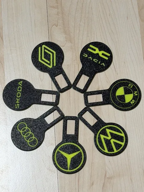 Gurtstecker có logo (Audi/BMW/Dacia/Mercedes/Renault/Skoda/VW) – seat belt dummy plug - Image 2