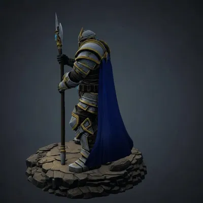 Bloodbound Realms: Human Halberd Sentinel – Warden Iron Covenant (STL)