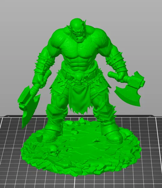 Bloodbound Realms – Orc Berserker Warlord, Champion Blood Horde (STL) - Image 5