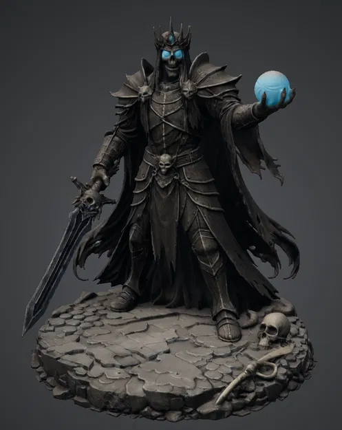 Bloodbound Realms – Undead – Lich King, Chúa Tể Hắc Vương Tọa (STL) - Image 1