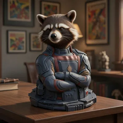 Tượng Bust Rocket Raccoon