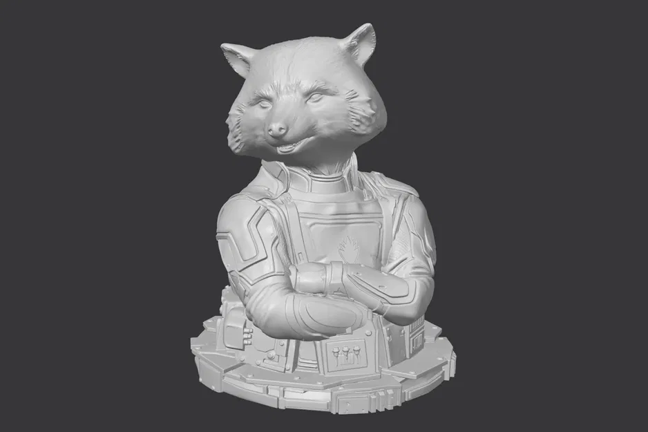 Tượng Bust Rocket Raccoon - Image 3