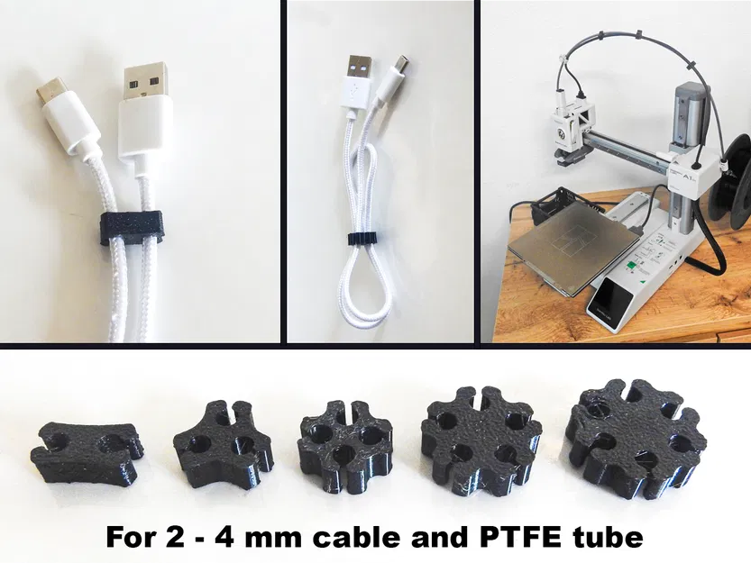 Kẹp TPU cho dây cáp 2–4 mm và ống PTFE - Image 1