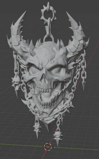 Bùa Hộp Sọ Quỷ – Treo Tường Dark Fantasy - Image 1