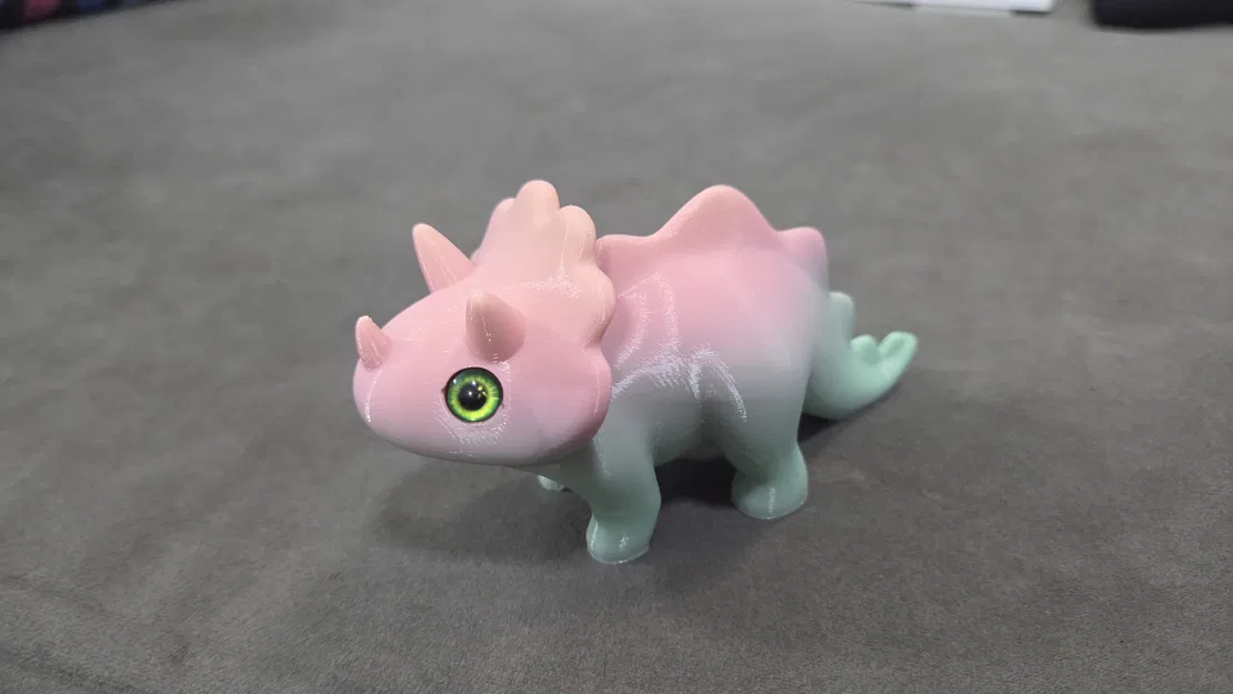 Triceratops Dễ Thương Phong Cách Stylized - Hợp Mắt Thủy Tinh 6mm + 8mm - Image 2