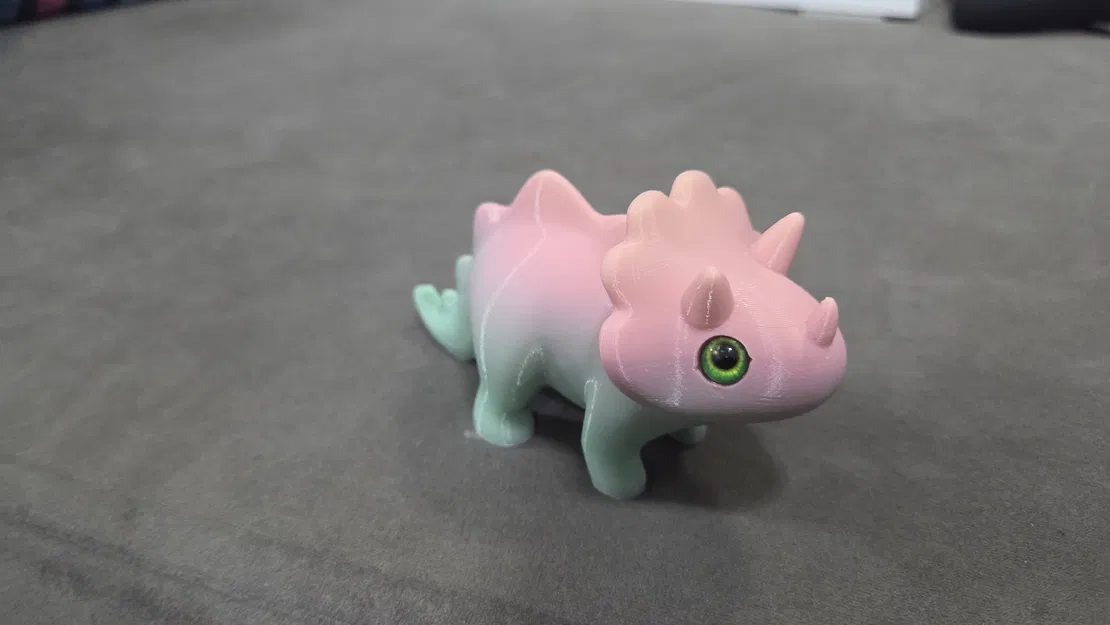 Triceratops Dễ Thương Phong Cách Stylized - Hợp Mắt Thủy Tinh 6mm + 8mm - Image 3