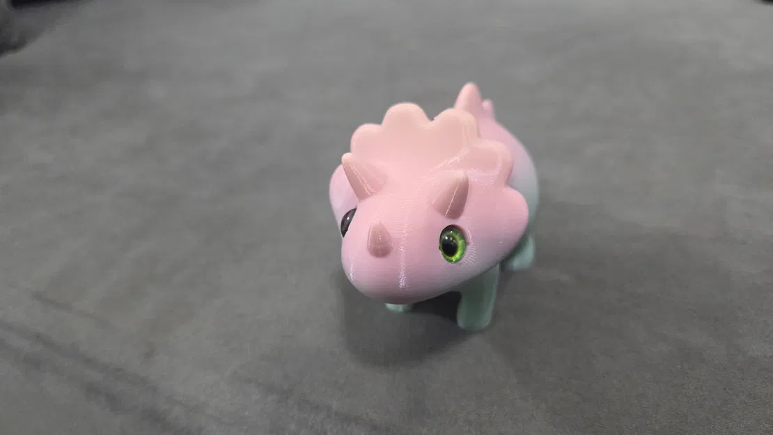 Triceratops Dễ Thương Phong Cách Stylized - Hợp Mắt Thủy Tinh 6mm + 8mm - Image 4