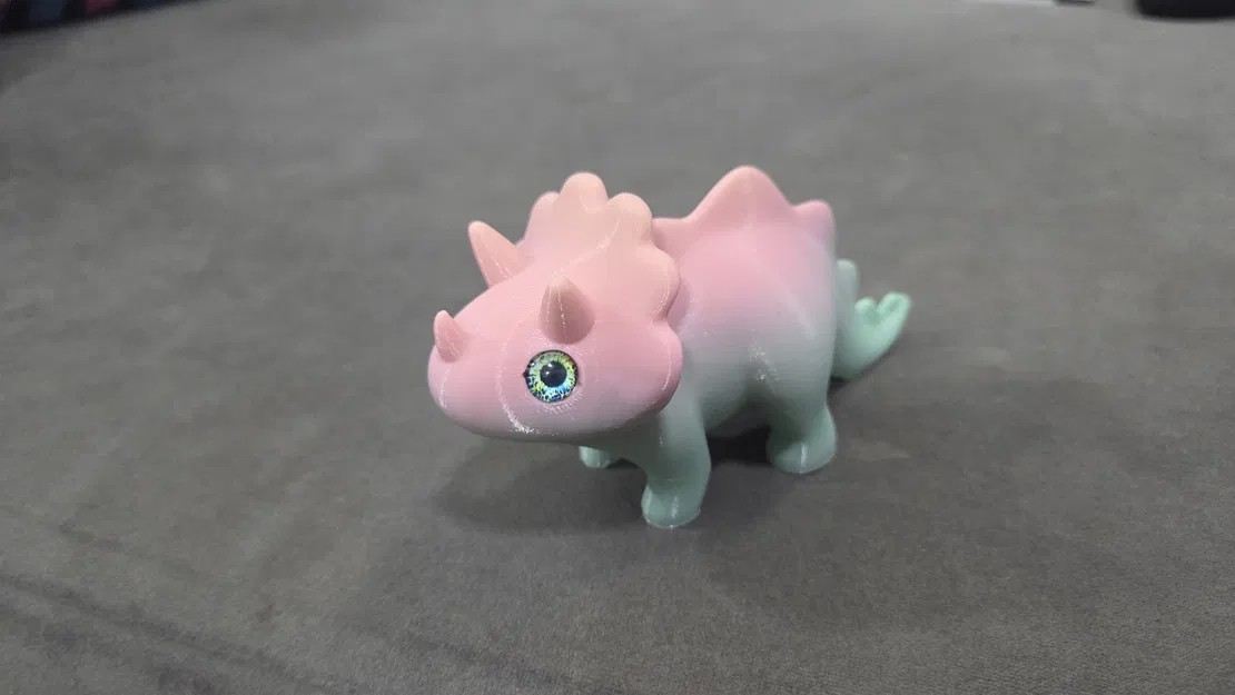 Triceratops Dễ Thương Phong Cách Stylized - Hợp Mắt Thủy Tinh 6mm + 8mm - Image 8