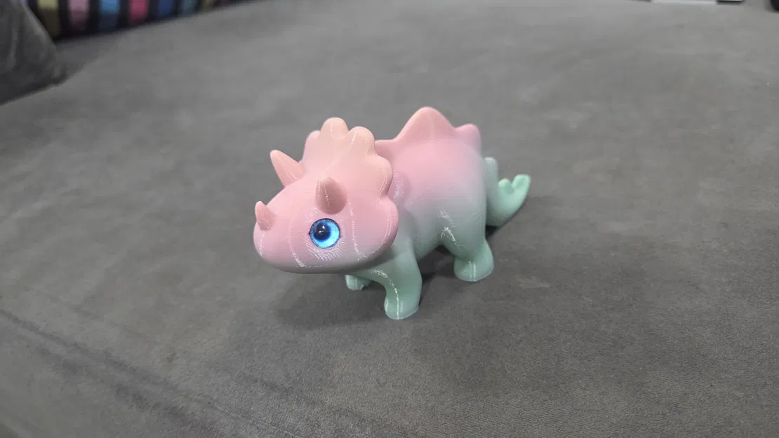 Triceratops Dễ Thương Phong Cách Stylized - Hợp Mắt Thủy Tinh 6mm + 8mm - Image 11