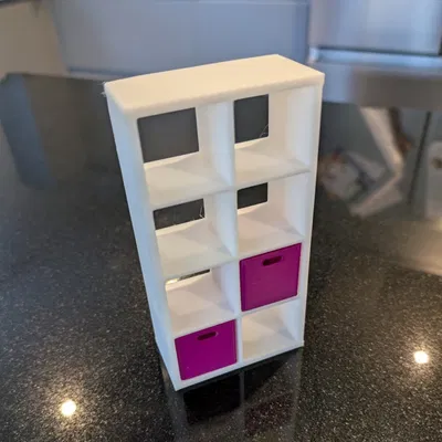 Nhà búp bê IKEA Kallax 4*2 (tỉ lệ ~1:20) kèm rổ