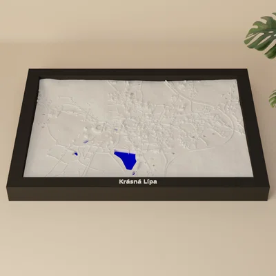 Krásná Lípa, Czechia - Mô hình thu nhỏ 3D địa hình