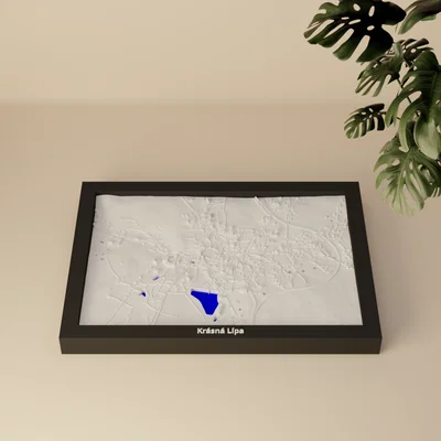 Krásná Lípa, Czechia - Mô hình thu nhỏ 3D địa hình