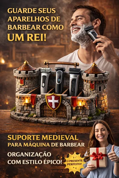 Suporte Castelo Medieval – Giá đỡ máy cạo râu kiểu lâu đài trung cổ - Image 1