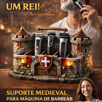 Suporte Castelo Medieval – Giá đỡ máy cạo râu kiểu lâu đài trung cổ
