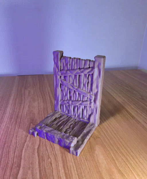 Kệ Đỡ Điện Thoại Trung Cổ – Phong Cách Cổng Gỗ - Image 1