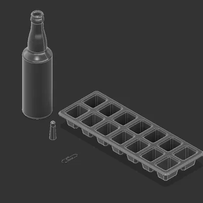 Mấy món đồ vô dụng (chai nước ngọt, khay đá, kẹp giấy, nắp bút)