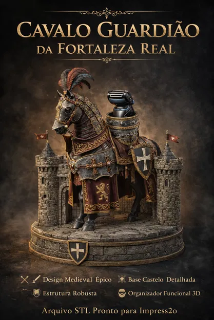 Cavalo da Fortaleza Real – Giá đỡ máy cạo râu phong cách trung cổ - Image 3