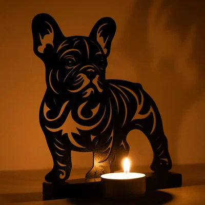 Đèn nến Bouledogue Français stylisé (Photophore) – File STL