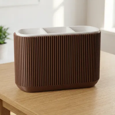 Khay đựng dao muỗng nĩa vân gân dọc (Ribbed Cutlery Organizer Caddy)